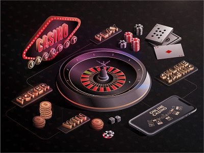 Online Casino isometric pack