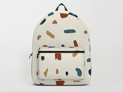 Terrazzo stone pattern backpack