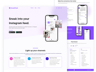🤳 SneekPeek - Landing Page app branding design ui ux web