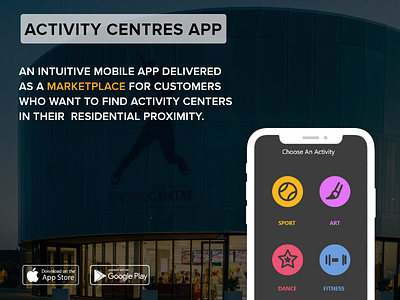 Activity Centers App android app ios app mobile app