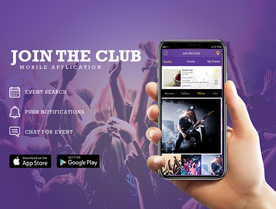 Club Browsing Application app development mobile app