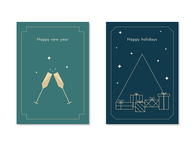Holiday Cards christmas christmas card flat design happy holidays happy new year holiday card line art merry christmas new year card