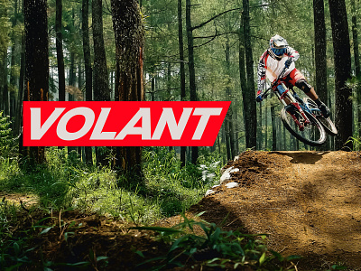 Volant brand branding design identity logo logo design modern mountain bike red sport sport logo type typography