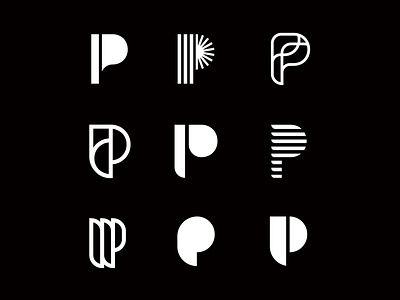 P black brand branding creative design identity line logo logo design logotype mark p premium type typography white