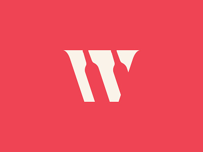 W - Wine brand brand and identity branding design dribbble graphic design identity logo logo design red vector white