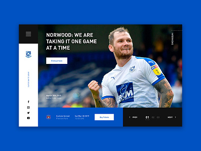 Tranmere Rovers Homepage Redesign clean design football ui web webdesign