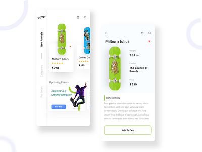 Skateboard Store app challenge dailyui design dribbble interaction minimal photoshop skateboard skateboards sketch ui ux