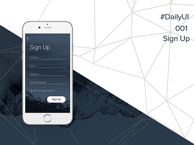 Day 1 of Daily UI Challenge abstract challenge dailyui minimal nature signup ui