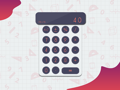 Daily UI - 004 Calculator buttons calc calculator digits gradient interface mathematics maths minimal numbers simple ui