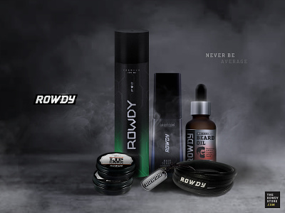 Rowdy Men's Care banner cosmetic logo cosmetic mockup cosmetic packaging cosmetics cosmetics logo freelance freelancer menscare mockups product design promotion rowdy rowdystore therowdystore