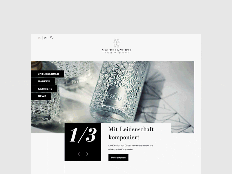 Corporate website for M&W bold font branding clean design editorial elegance elegant flat identity luxery perfume style type typography ui ux web website