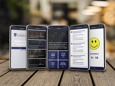 Liverpool University Exam mobile app ui design user interface