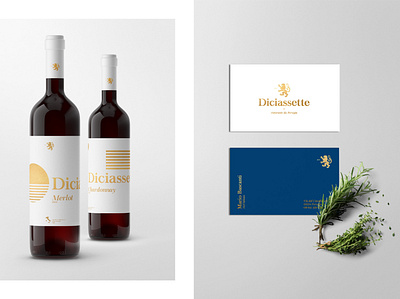 Diciassette - restaurant branding blue brand identity branding business cards minimalism package restaurant restaurant logo wine