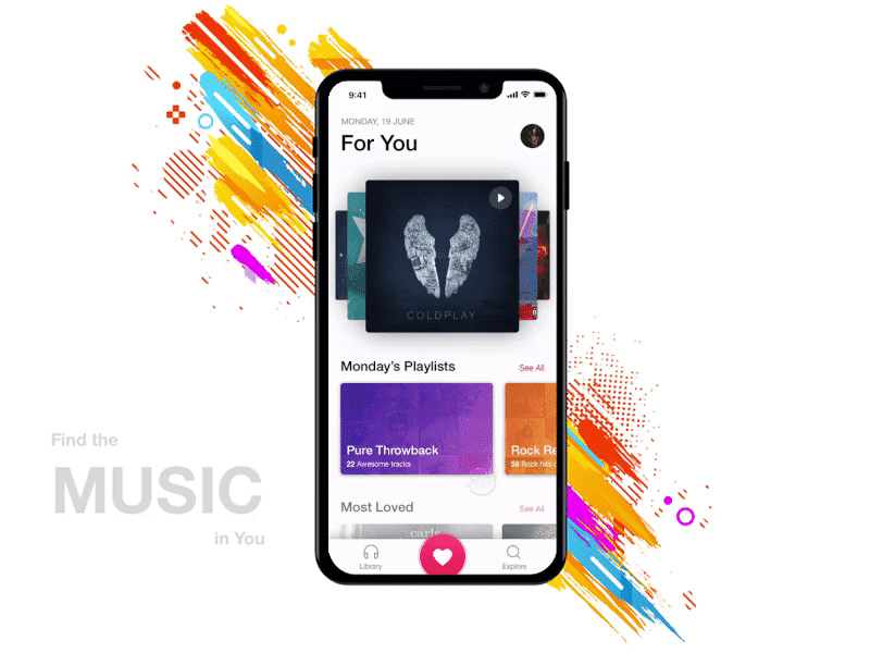 Music_X application interaction iphone iphonex music music app principle principleformac rebrand redesign ui ux