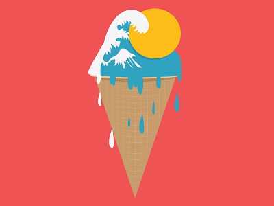 Sun's cream. flat design graphic design ice cream illustration illustration art illustrator personal project sea vector vector art