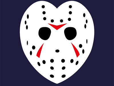 Friday I'm in love 80s charachter design cinema dribbble best shot flat design fridaythe13th horror art horror movie illustration illustration art illustration design illustrator jason voorhees personal project vector art weekly challenge weeklywarmup