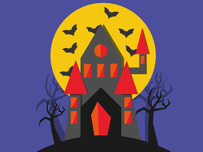 Muuuahahahahahahahah. childrens illustration drawlloween dribbble best shot flat design halloween horror art horror house illustration illustrator personal project vector art weeklywarmup