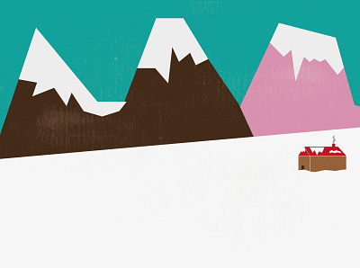 Wintertime cabin dribbble best shot flat design illustration illustration art illustration design illustrator landscape illustration mountain personal project snow vector art vintage design vintage style winter