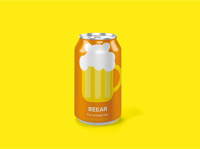 Beearrrrr beer can beer label beverage design branding branding and identity branding design illustrator personal project vector art