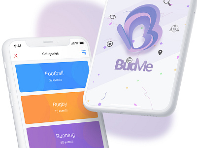 BudMe - Mobile Social App - Find & Play app connect find folks local mobile play football soccer social sport ui design