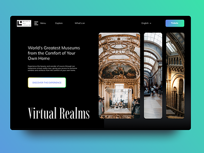 Virtual reality museum tour • VR black dailyui museums ui vr web