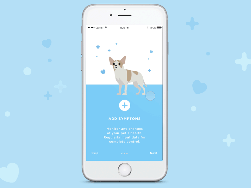 Onboarding for PetHealth mobile application application icons principle animation onboarding ui petcube pets ux apps mobile