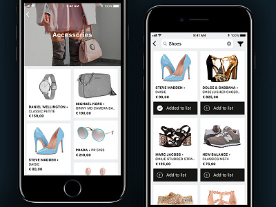 Wish List App app fashion list search shoes shop ui