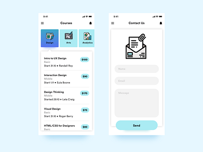Daily UI Challenge - #027 Dropdown & #028 Contact Us contact us daily 100 daily ui dailyui design drop down ios mobile sketch