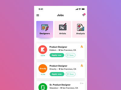 Daily UI Challenge - #050 Job Listing 050 app daily 100 dailyui ios job listing mobile sketch