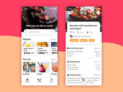 Daily UI Challenge - #040 Recipe daily 100 dailyui food food app ios list mobile mobile app recipe recipe app search bar sketch ui