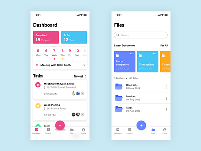 Projects & Tasks manager App by Dasha Polishchuk on Dribbble