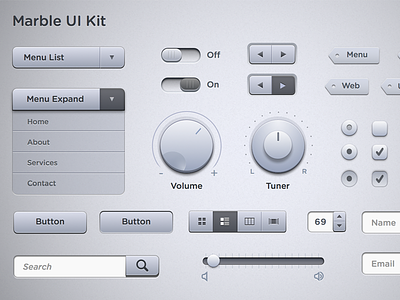Marble UI Kit button drop down free interface marble menu radio search sketch sketchapp switch tag toggle ui ui kit volume web