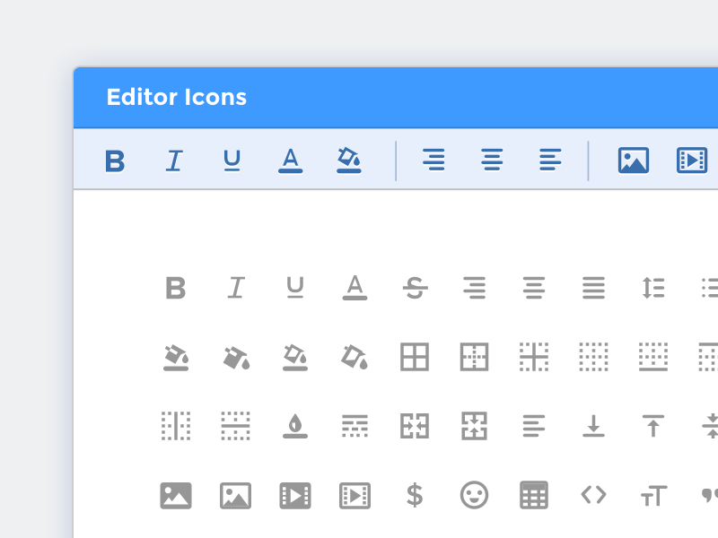 Editor icons