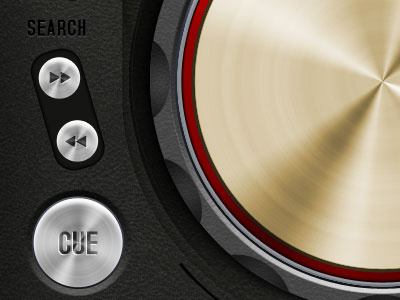 DJ Console - close up buttons chrome console dj ipad pioneer ui