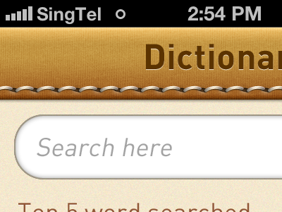 Dictionary app dictionary iphone retina display ui