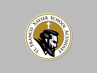 St. Francis Xavier Secondary logo academic beard cross design logo logo design logo mark saint sports sports branding sports logo