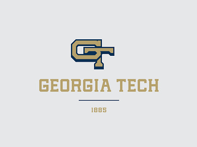 Georgia Tech branding college georgia tech honeycombs typemark vintage wordmark yellow jackets