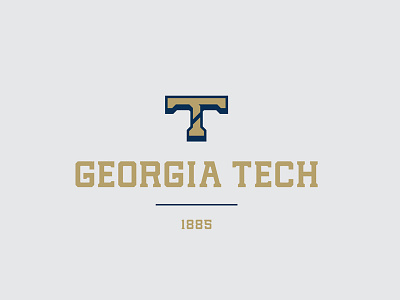 Georgia Tech, Yellow Jacket T branding college georgia tech honeycombs typemark vintage wordmark yellow jackets