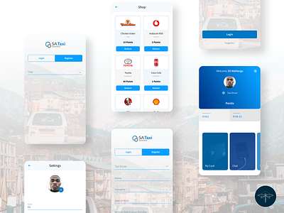 SA Taxi Rewards App Concept Design - 3 design mobile app ui