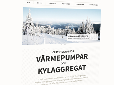 Miljökyla webbsite design development slider typography web design website