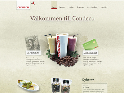 Sketch for Condeco cafe coffee graphic design nature photoshop sketch typography web design