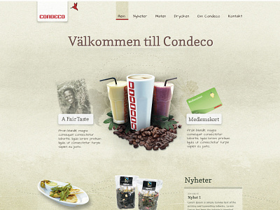 Sketch for Condeco cafe coffee graphic design nature photoshop sketch typography web design
