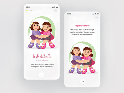 Little Storybook app app design art charecter childrens book clean colorful design concept creative design flat girls home screen illustraion minimal mobile ui ui design vector