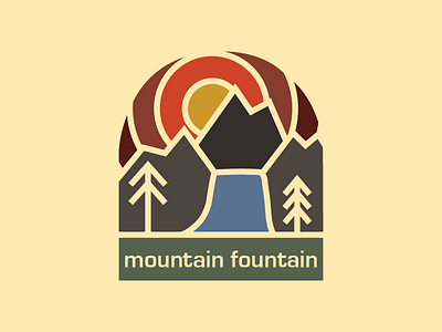 Mountain Fountain mountain sun trees waterfall