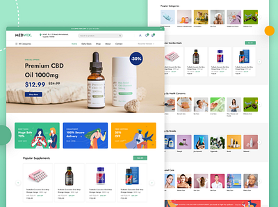 Meds Ecommerce Store design ecommerce flat health medical meds minimal store ui ux website