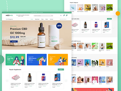 Meds Ecommerce Store design ecommerce flat health medical meds minimal store ui ux website