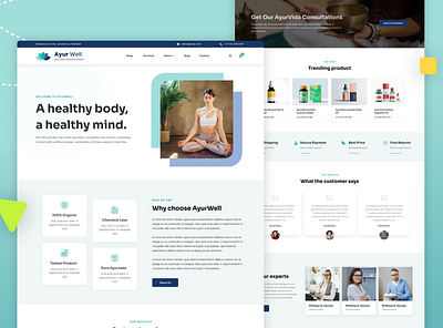 Ayurveda Website ayurveda design flat landing minimal peace ui ux veda website yoga