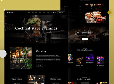 Bar Website bar beer design flat minimal ui ux website