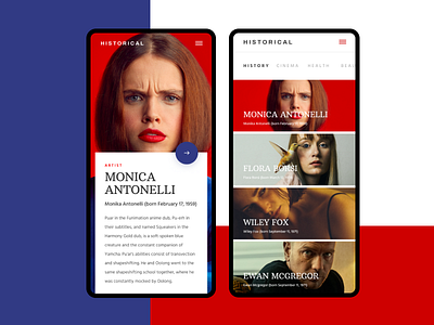 Historical Mobile artist cinema concept history photographer ui ux