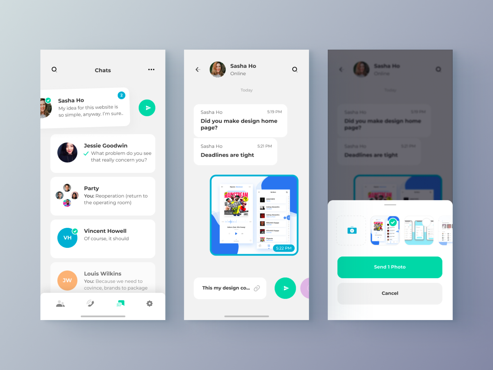 ChatApp attachment by Alexandr Kotelevets for Brandux on Dribbble